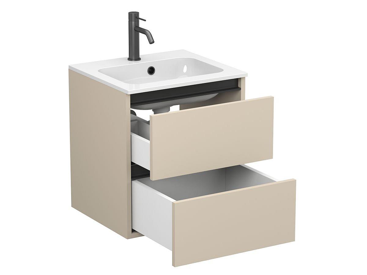 Тумба подвесная NATURA кашемир, МДФ, с умывальником DELLA 500