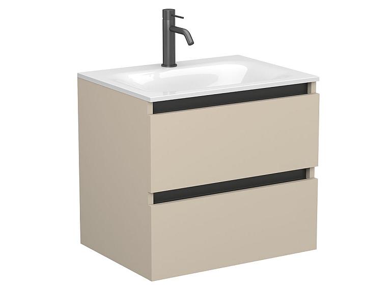 Тумба підвісна NATURA кашемір, МДФ, з умивальником JESSEL 600