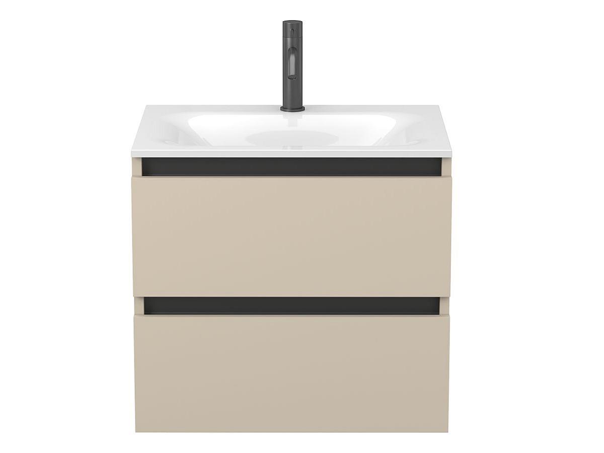 Тумба подвесная NATURA кашемир, МДФ, с умывальником JESSEL 600