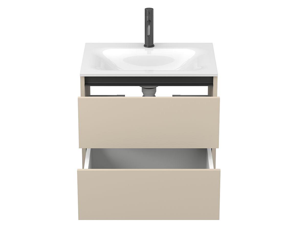 Тумба подвесная NATURA кашемир, МДФ, с умывальником JESSEL 600