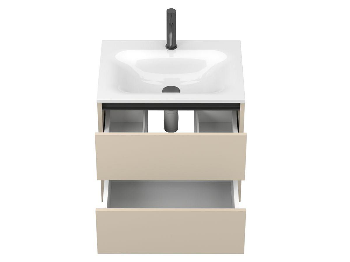 Тумба подвесная NATURA кашемир, МДФ, с умывальником JESSEL 600