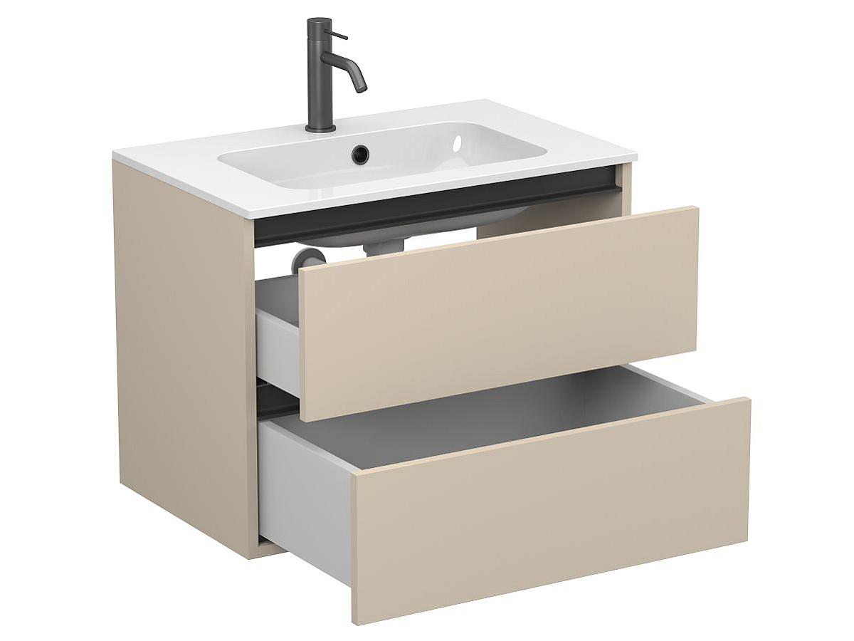 Тумба подвесная NATURA кашемир, МДФ, с умывальником DELLA 700