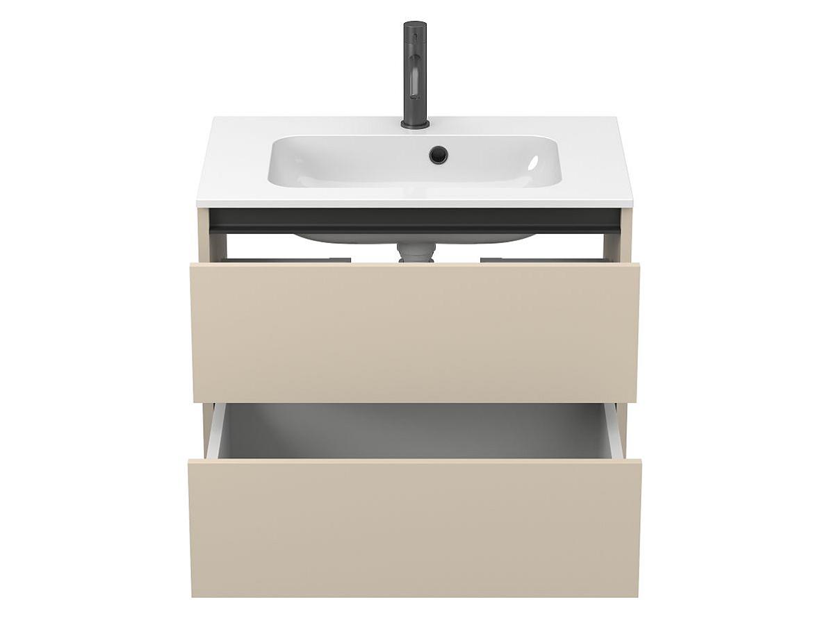 Тумба подвесная NATURA кашемир, МДФ, с умывальником DELLA 700