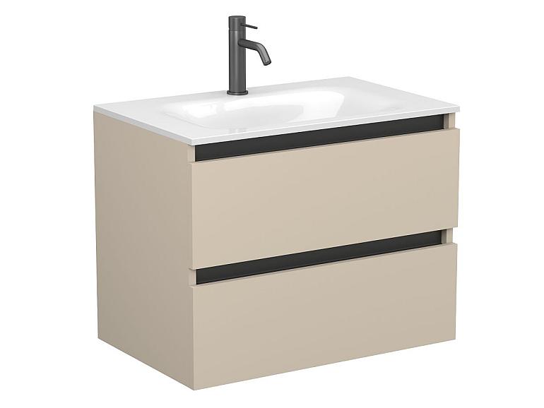 Тумба підвісна NATURA кашемір, МДФ, з умивальником JESSEL 700