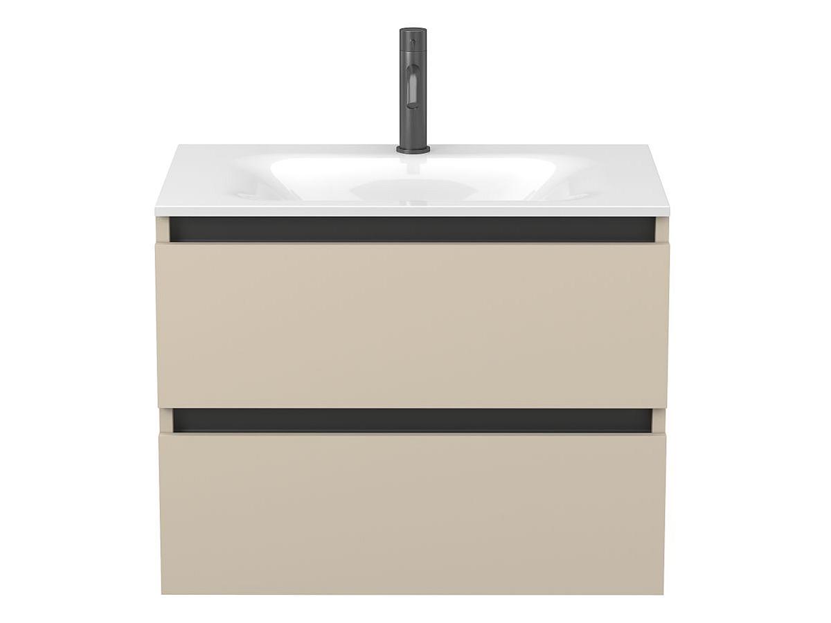 Тумба подвесная NATURA кашемир, МДФ, с умывальником JESSEL 700