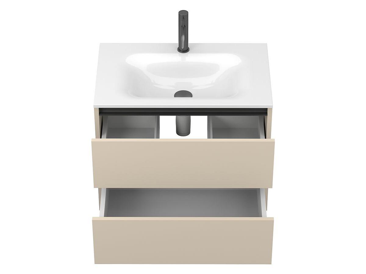 Тумба подвесная NATURA кашемир, МДФ, с умывальником JESSEL 700