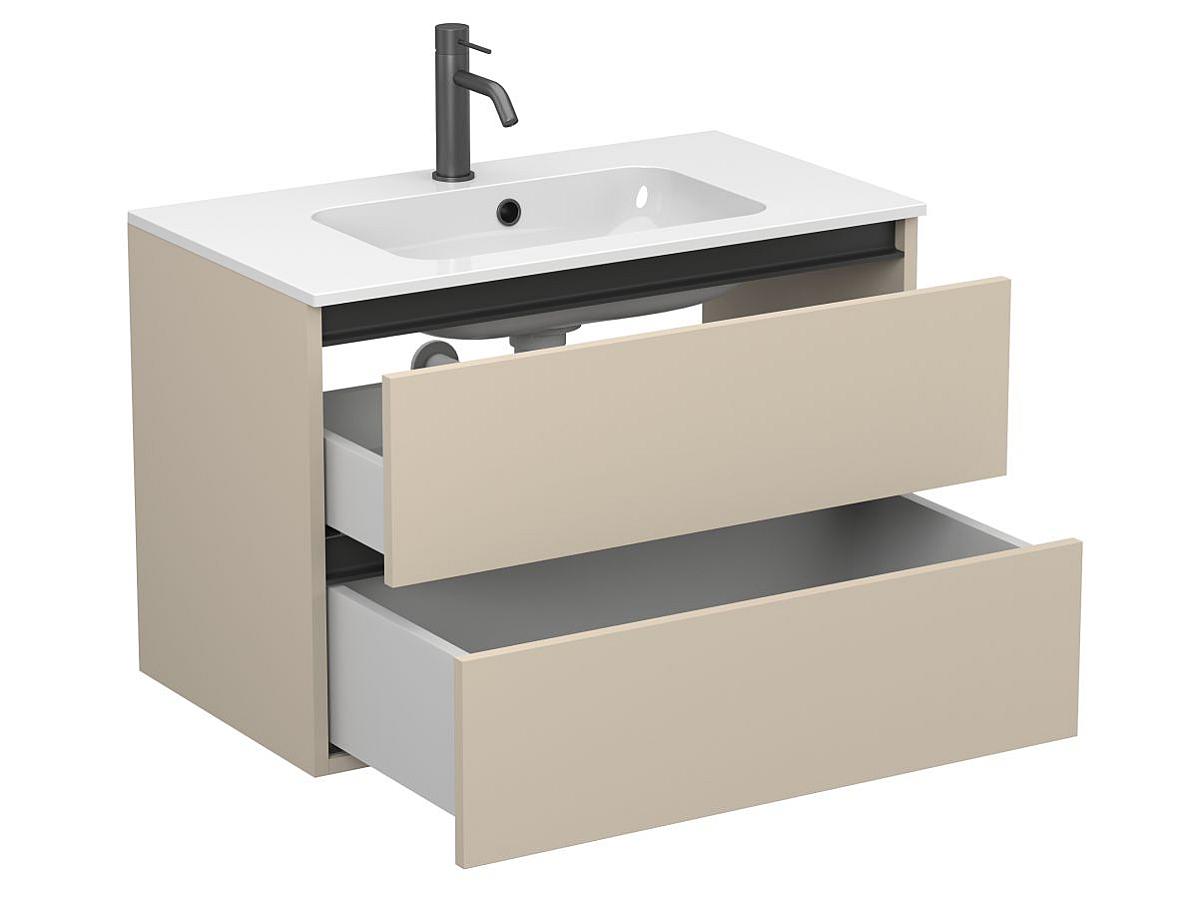 Тумба подвесная NATURA кашемир, МДФ, с умывальником DELLA 800