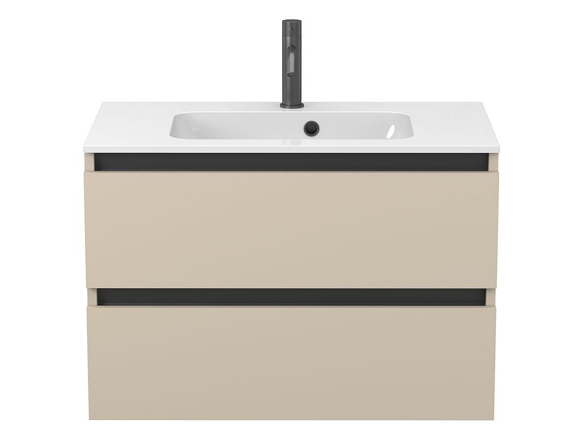 Тумба подвесная NATURA кашемир, МДФ, с умывальником DELLA 800