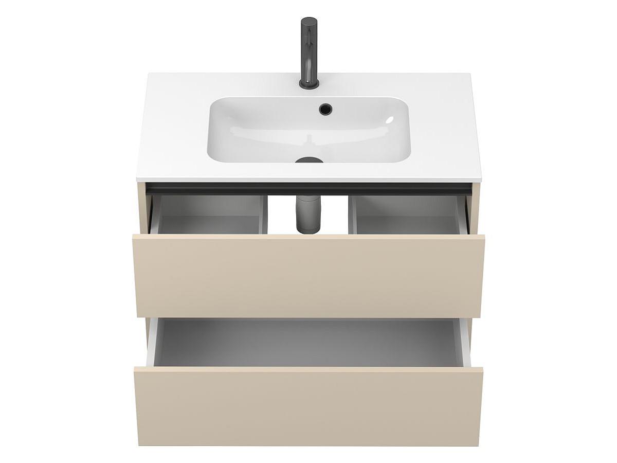 Тумба подвесная NATURA кашемир, МДФ, с умывальником DELLA 800