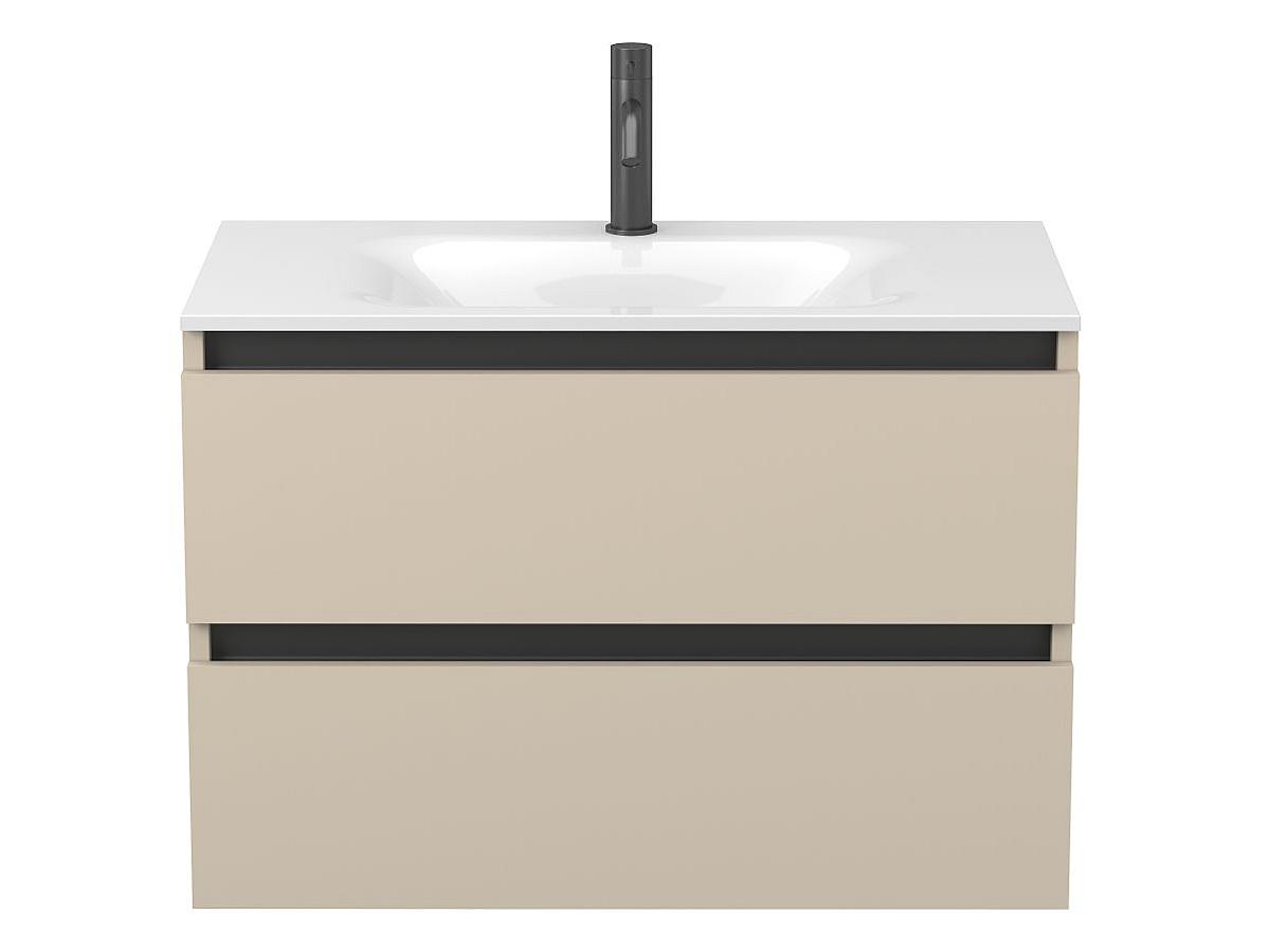 Тумба подвесная NATURA кашемир, МДФ, с умывальником JESSEL 800