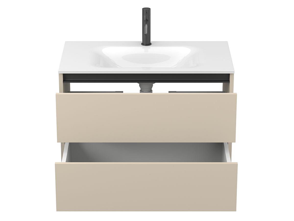 Тумба подвесная NATURA кашемир, МДФ, с умывальником JESSEL 800