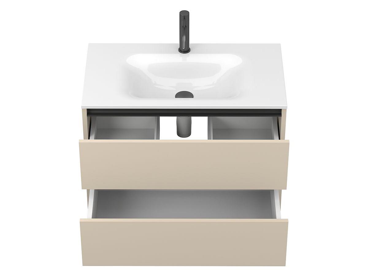 Тумба подвесная NATURA кашемир, МДФ, с умывальником JESSEL 800