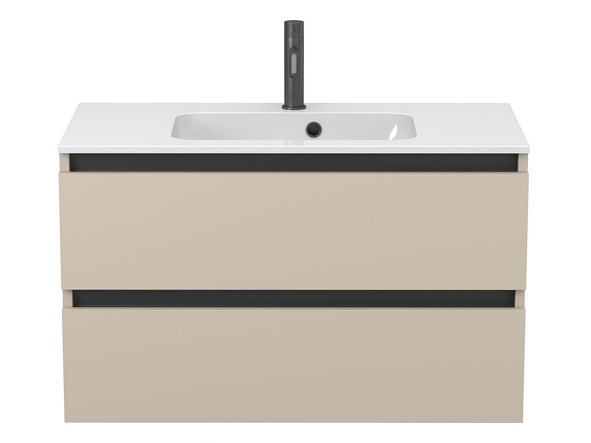 Тумба подвесная NATURA кашемир, МДФ, с умывальником DELLA 900