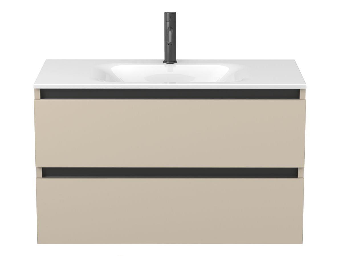 Тумба подвесная NATURA кашемир, МДФ, с умывальником JESSEL 900