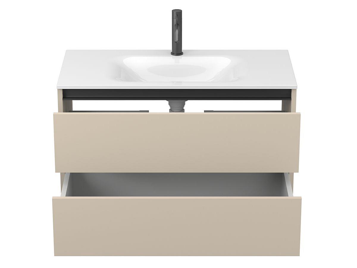 Тумба подвесная NATURA кашемир, МДФ, с умывальником JESSEL 900