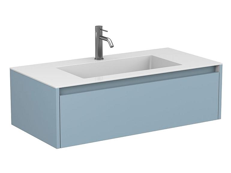 Тумба підвісна UNO блакитна з умивальником ERICA 1000