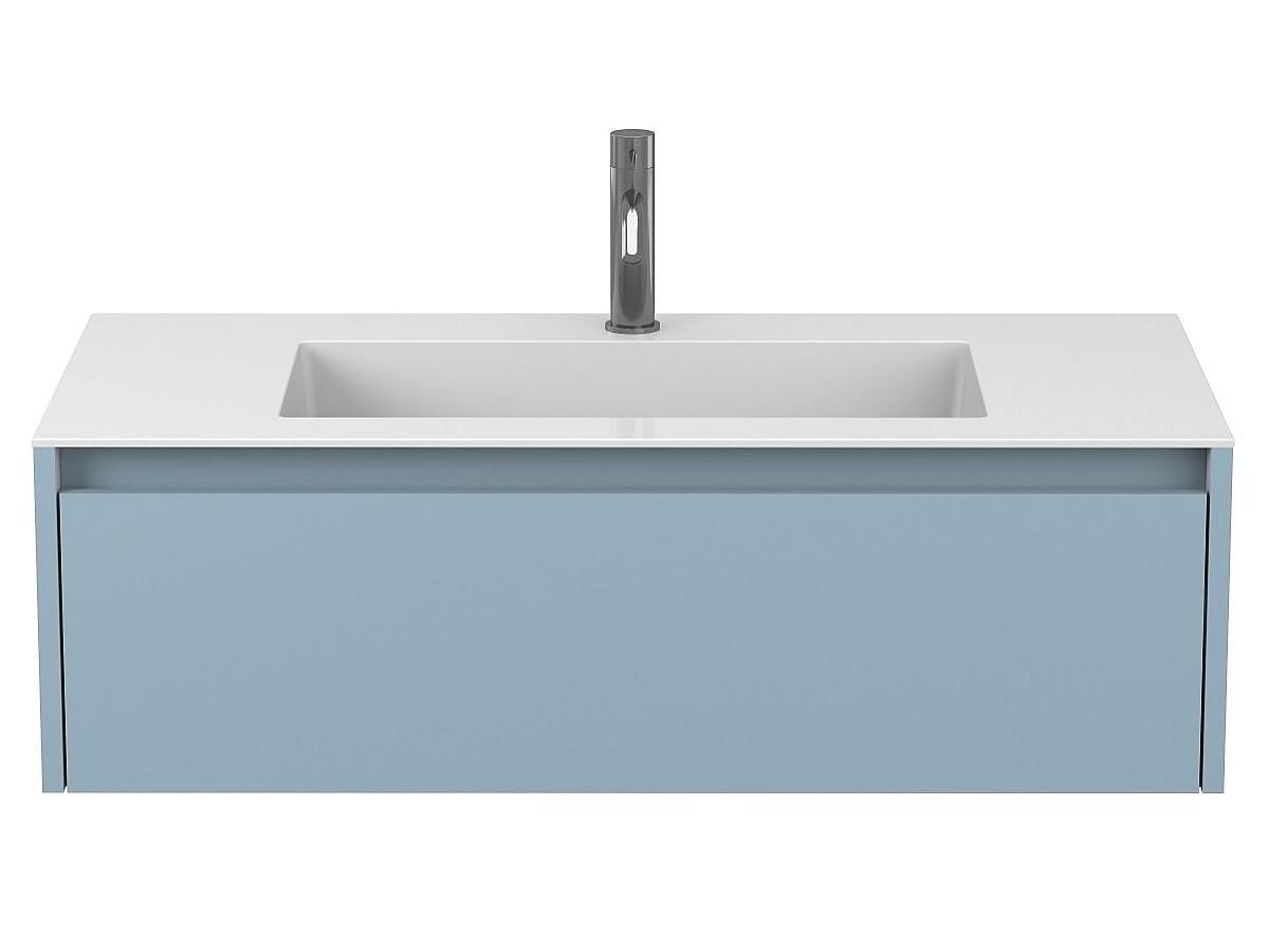 Тумба подвесная UNO голубая с умывальником ERICA 1000