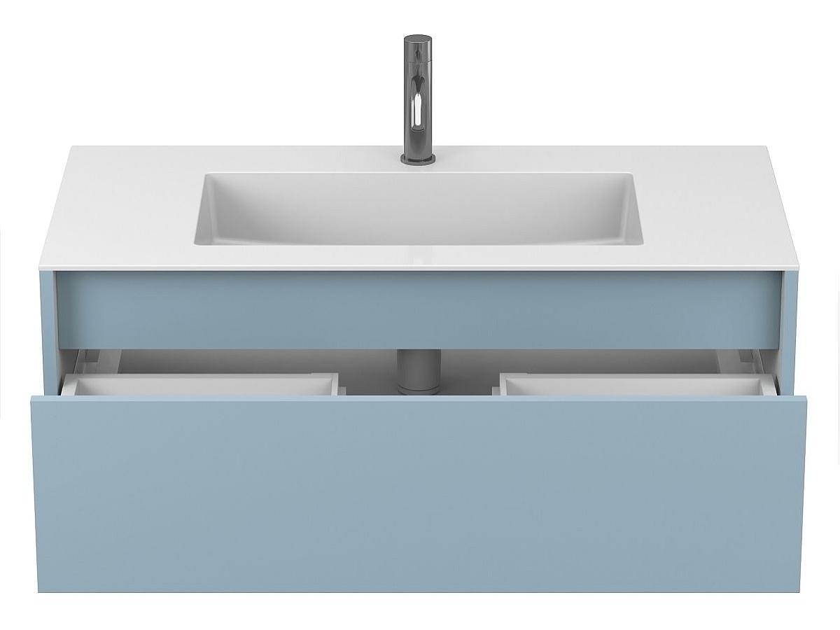 Тумба подвесная UNO голубая с умывальником ERICA 1000