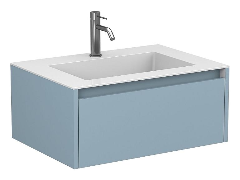 Тумба підвісна UNO блакитна з умивальником ERICA 700