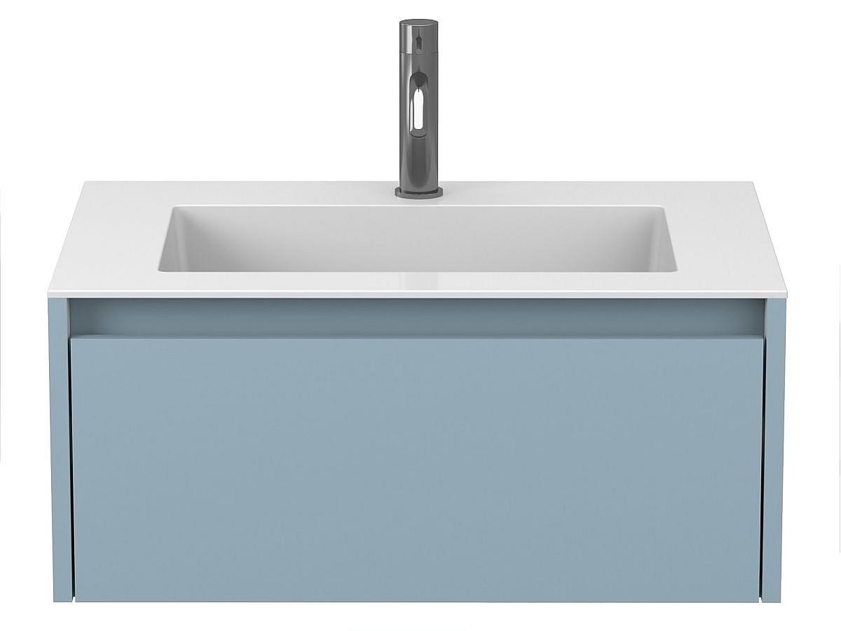 Тумба подвесная UNO голубая с умывальником ERICA 700