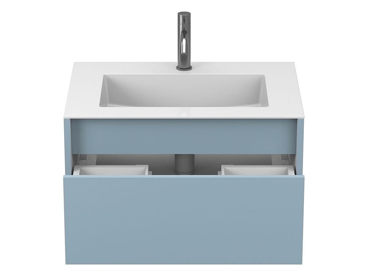Тумба подвесная UNO голубая с умывальником ERICA 700