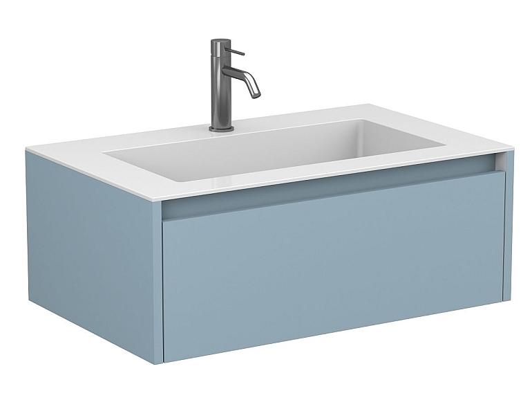 Тумба підвісна UNO блакитна з умивальником ERICA 800