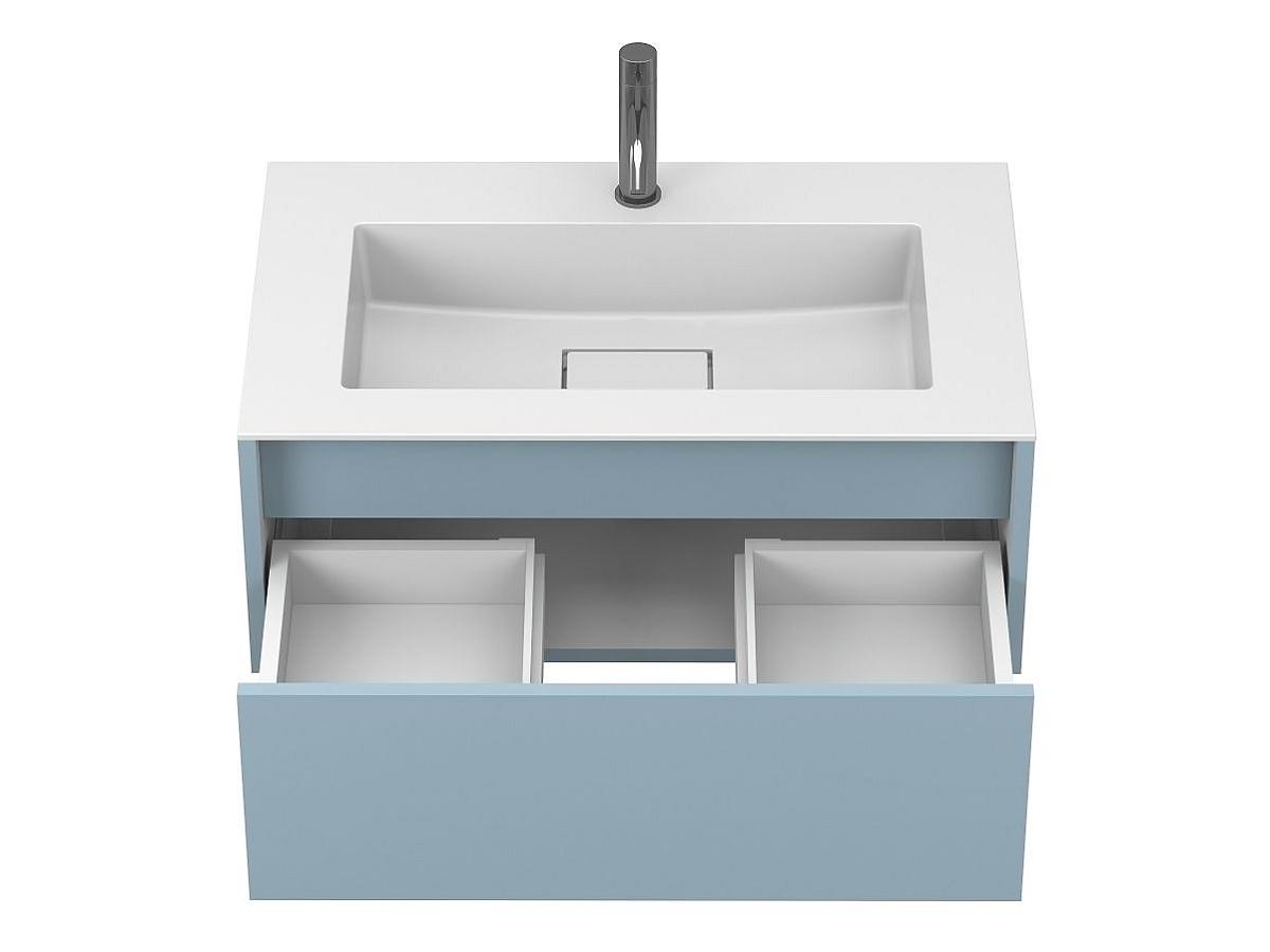 Тумба подвесная UNO голубая с умывальником ERICA 800