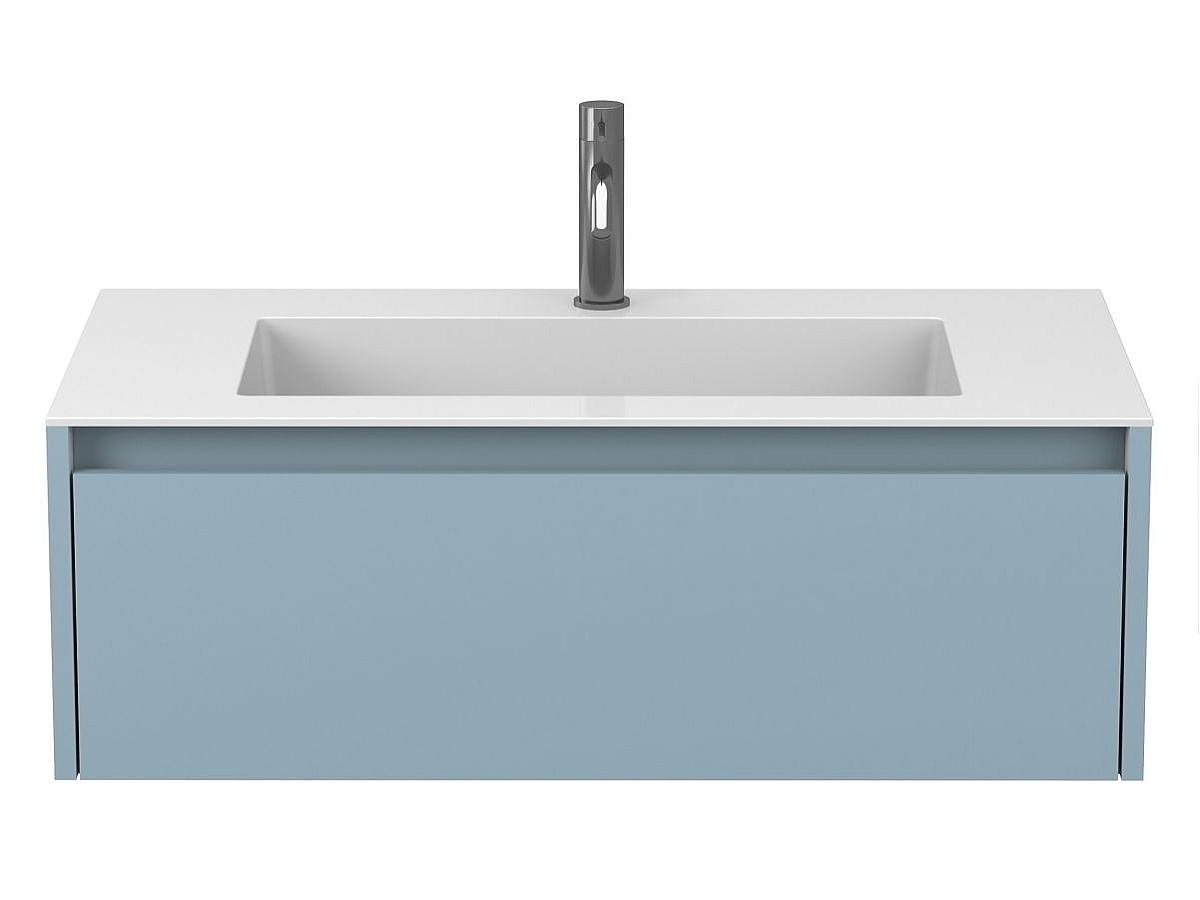 Тумба подвесная UNO голубая с умывальником ERICA 900