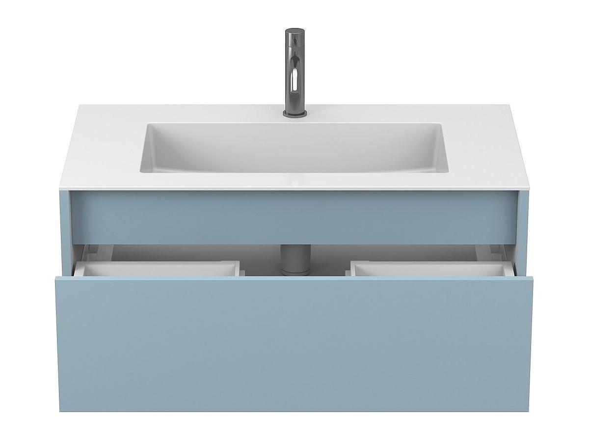 Тумба подвесная UNO голубая с умывальником ERICA 900
