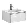 Тумба підвісна UNO біла глянцева з умивальником ERICA 600