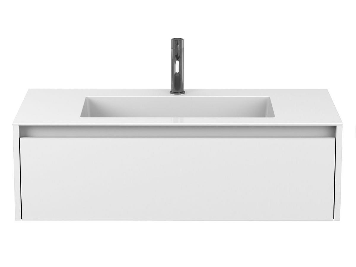 Тумба підвісна UNO біла матова з умивальником ERICA 1000