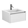 Тумба підвісна UNO біла матова з умивальником ERICA 600