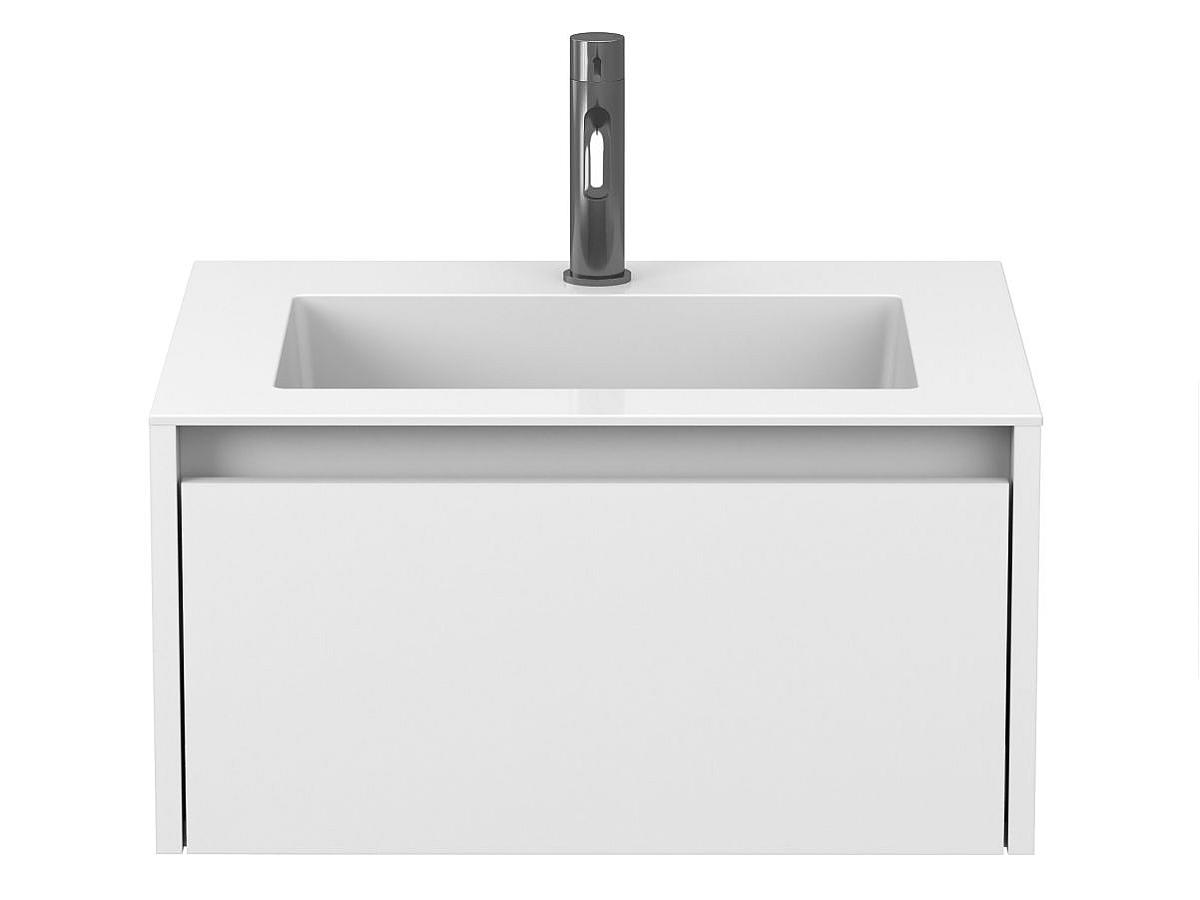Тумба підвісна UNO біла матова з умивальником ERICA 600