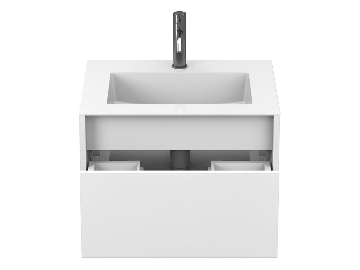 Тумба підвісна UNO біла матова з умивальником ERICA 600