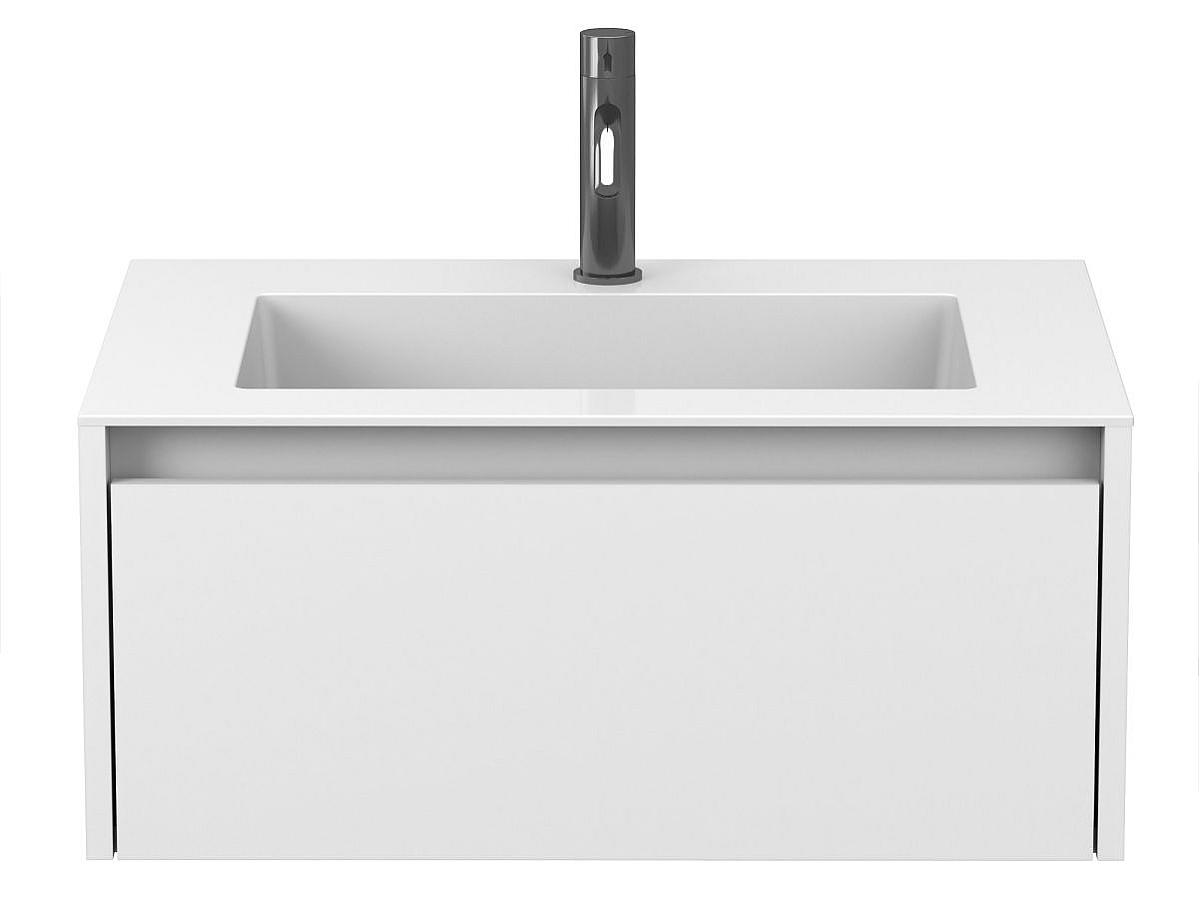 Тумба підвісна UNO біла матова з умивальником ERICA 700