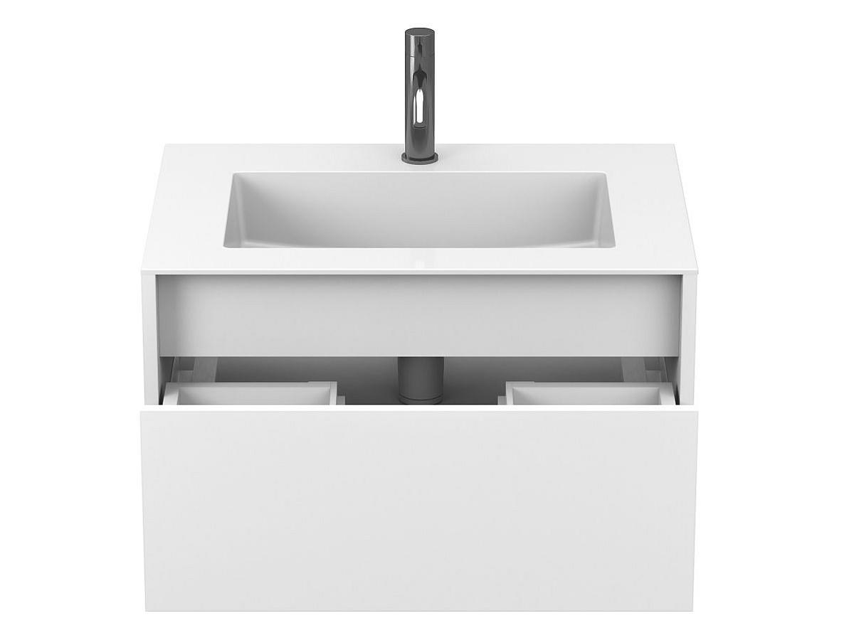 Тумба підвісна UNO біла матова з умивальником ERICA 700