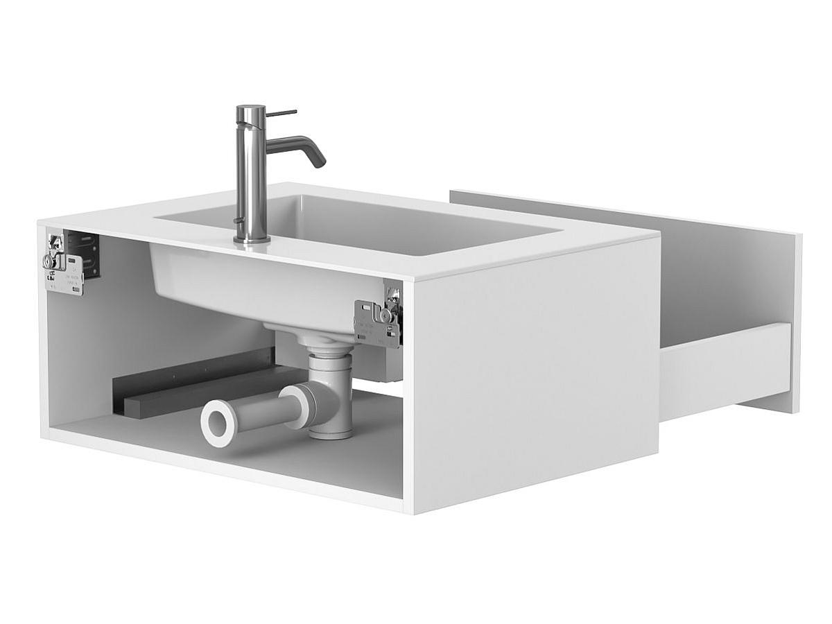 Тумба підвісна UNO біла матова з умивальником ERICA 700