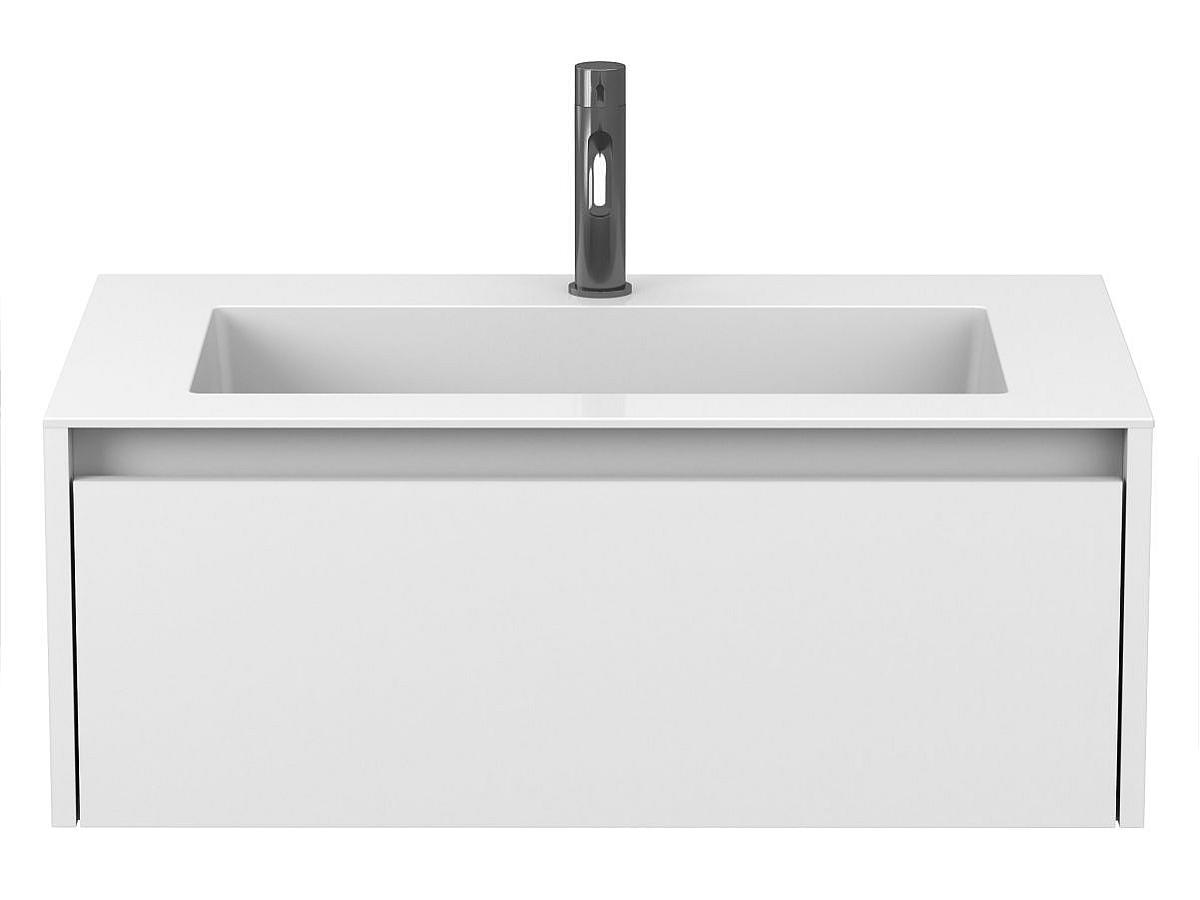 Тумба підвісна UNO біла матова з умивальником ERICA 800