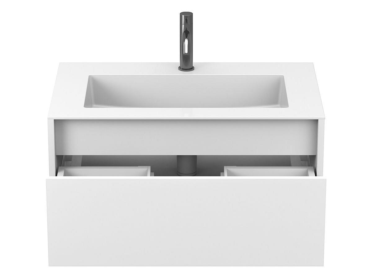 Тумба підвісна UNO біла матова з умивальником ERICA 800