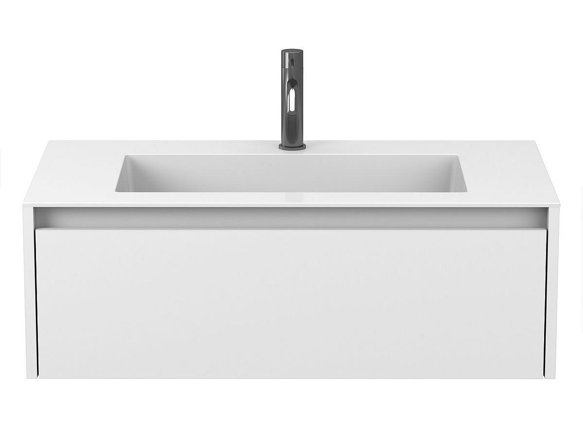 Тумба підвісна UNO біла матова з умивальником ERICA 900