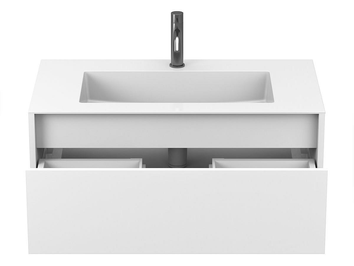 Тумба підвісна UNO біла матова з умивальником ERICA 900