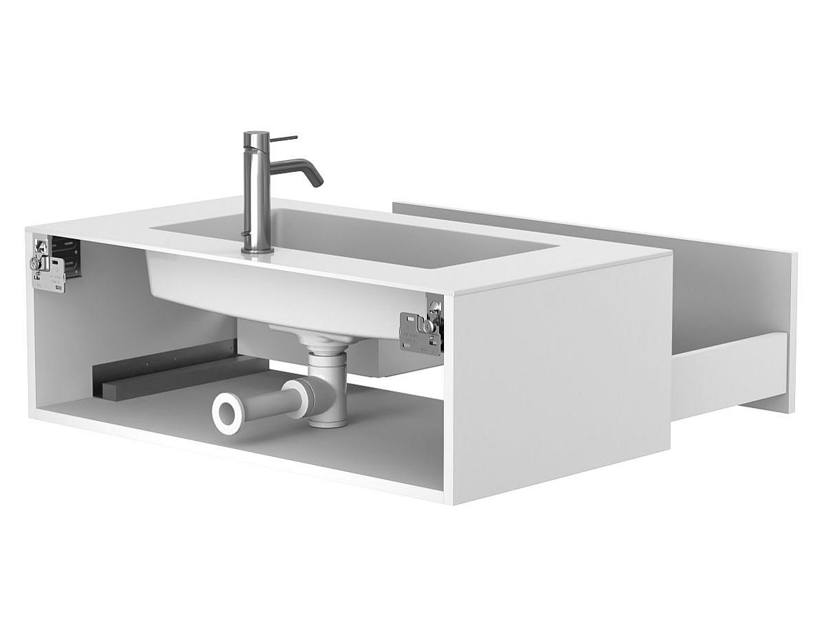 Тумба підвісна UNO біла матова з умивальником ERICA 900