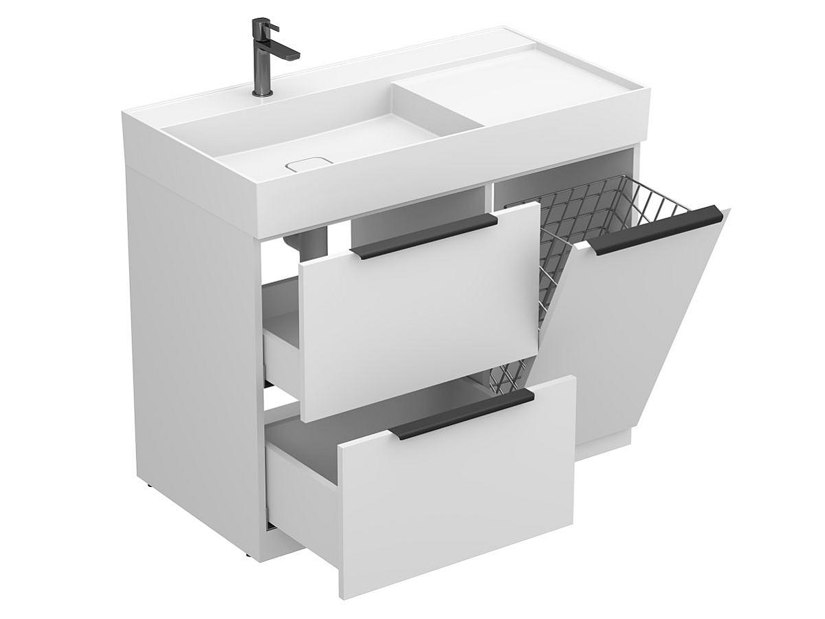 Тумба напольная ALBA Белая с умывальником SOUL 1000