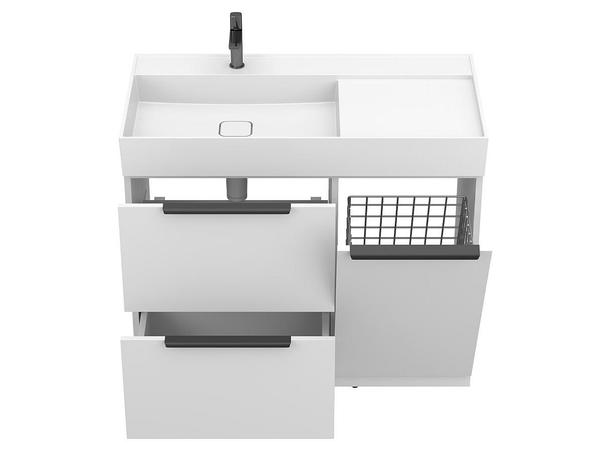 Тумба напольная ALBA Белая с умывальником SOUL 1000