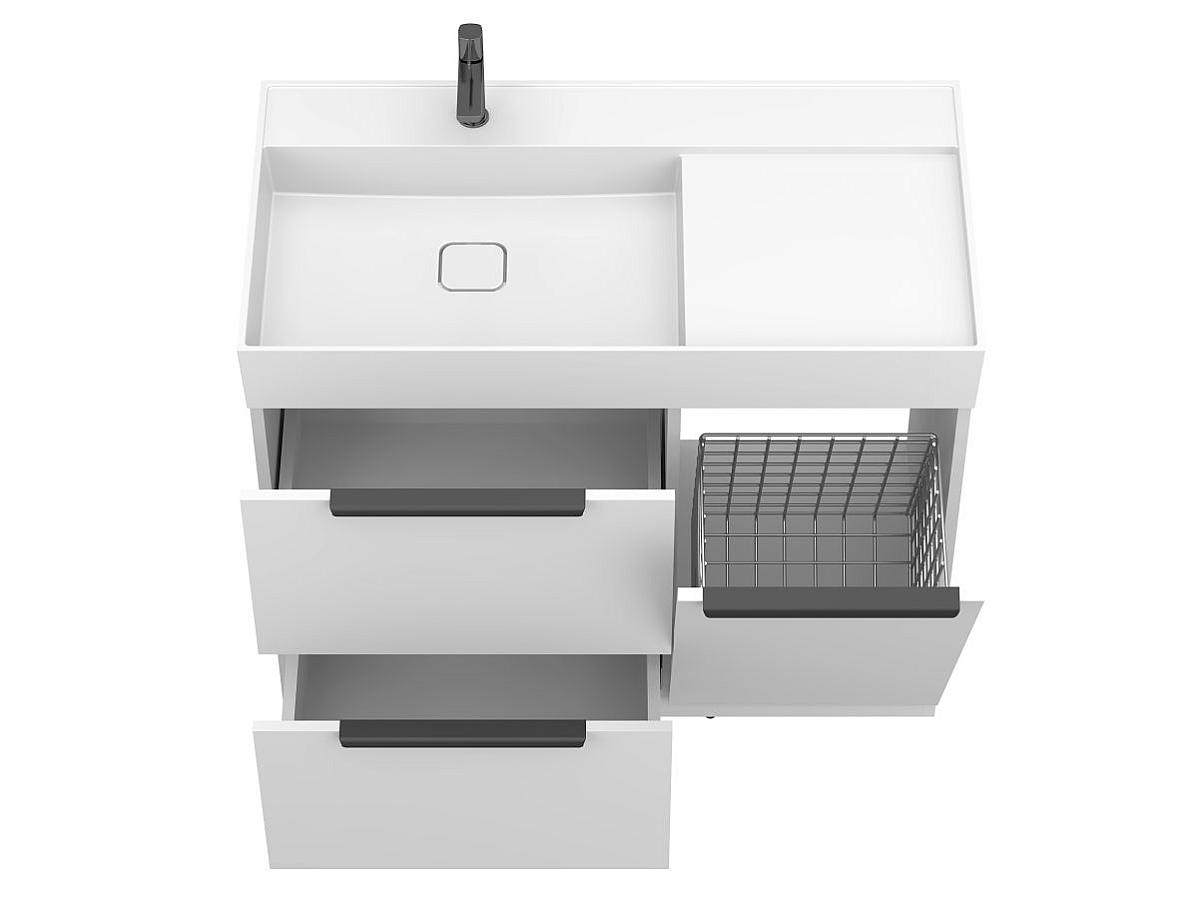 Тумба напольная ALBA Белая с умывальником SOUL 1000