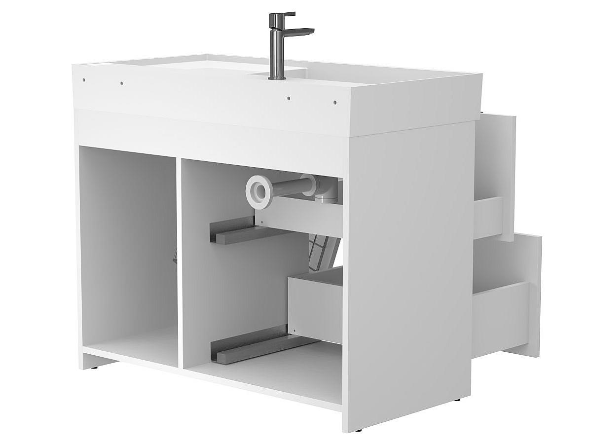 Тумба напольная ALBA Белая с умывальником SOUL 1000