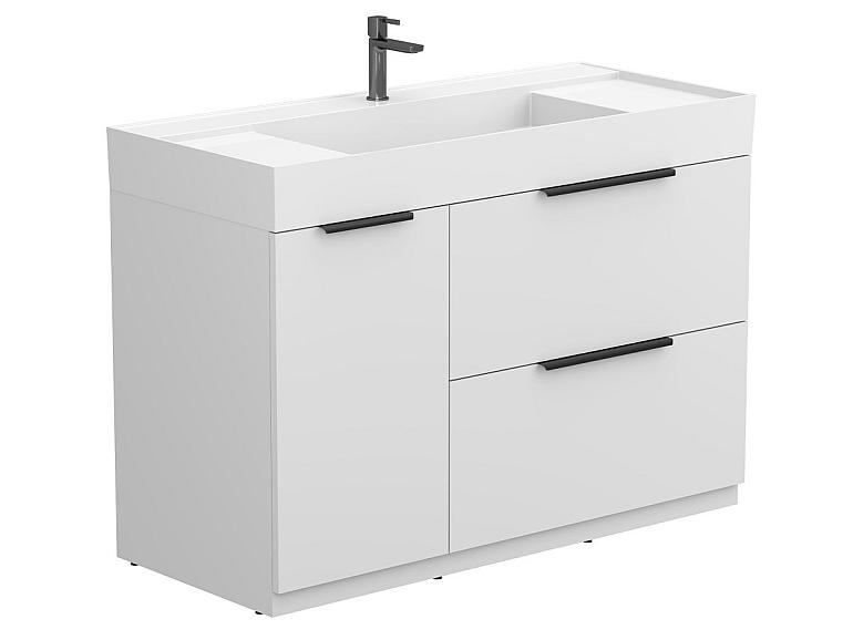 Тумба напольная ALBA Белая с умывальником SOUL 1200