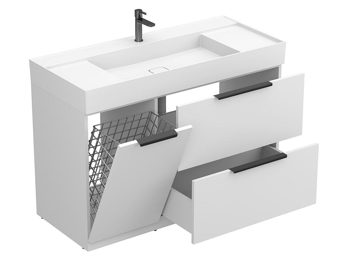 Тумба напольная ALBA Белая с умывальником SOUL 1200