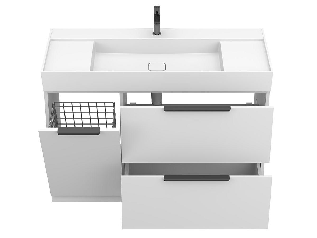 Тумба напольная ALBA Белая с умывальником SOUL 1200