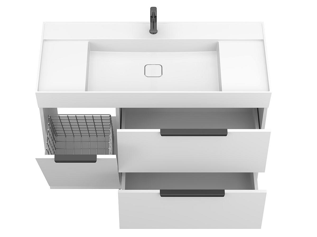 Тумба напольная ALBA Белая с умывальником SOUL 1200